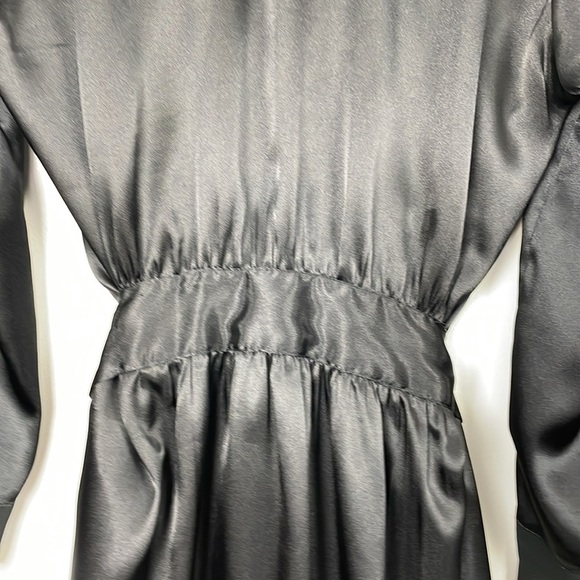 Morgan Taylor Intimates women robe size small satin black tie wrap - Picture 8 of 12
